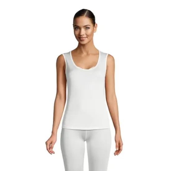 Lands' End Women's Petite Silk Interlock Thermal Long Underwear Base Layer Tank Top image {5}