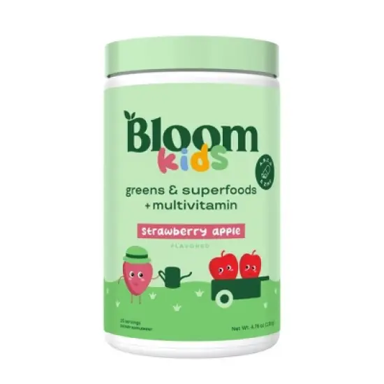 BLOOM NUTRITION Kids' - Greens and Superfoods Powder - Strawberry Apple - 25ct image {5}