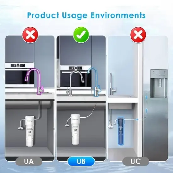 Waterdrop 10UBW-UF Ultra Filtration Under Sink Water Filter System with 1 Extra RFW10-UF Filter image {4}