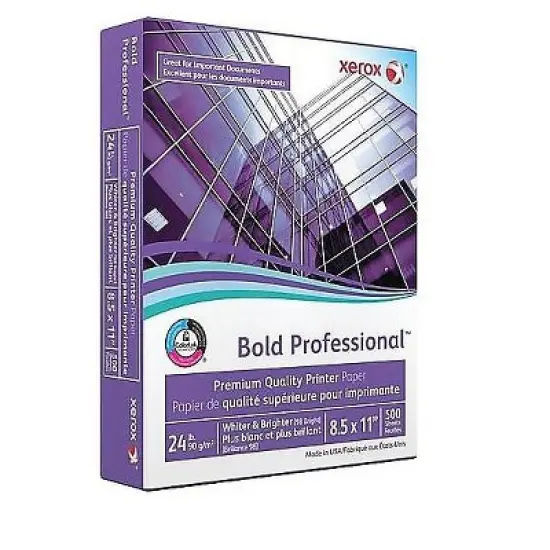 Xerox Bold Professional Quality Paper 98 Bright 8 1/2 x 11 White 500 Sheets/RM 3R13038 image {3}