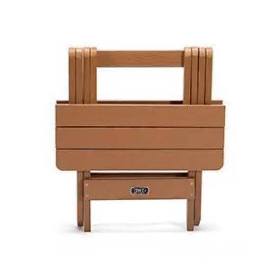 Outdoor Adirondack Portable Folding Side Table - Brown - WELLFOR image {1}