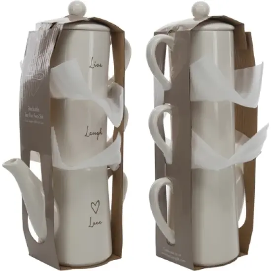 Live, Laugh, Love Tea for Two Set (15 oz Teapot with 2 - 8 oz Cups) image {6}