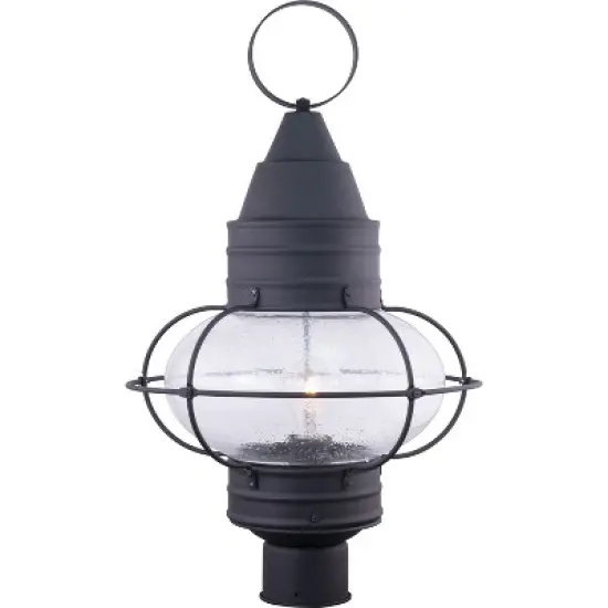 VAXCEL Chatham 1L Black Coastal Outdoor Globe Post Light Clear Glass image {2}