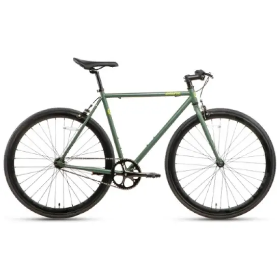 AVASTA BA9002WF-4 700C 54 Inch Single Speed Loop Fixed Gear Urban Commuter Fixie Bike with High-TEN Steel Frame for Adults 5' 6" to 5' 11", Green image {1}