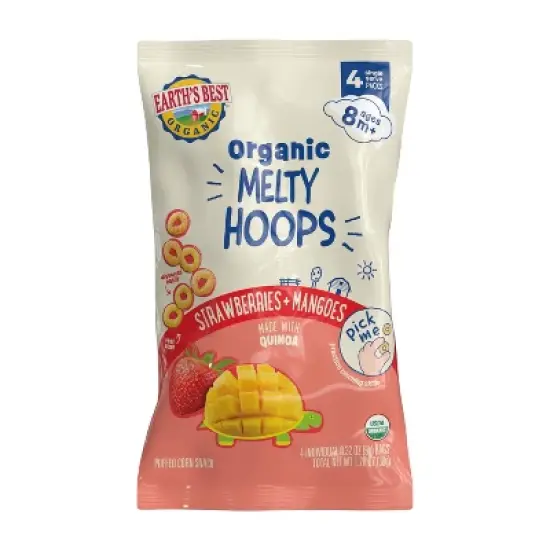 Earth's Best Organic Melty Hoops Multipack Baby & Toddler Snacks - Strawberry Mango - 1.28oz - 4ct image {8}