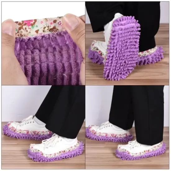 Unique Bargains Cleaning Shoes Cover Multifunction Chenille Microfiber Mop Head 2 Pcs image {3}