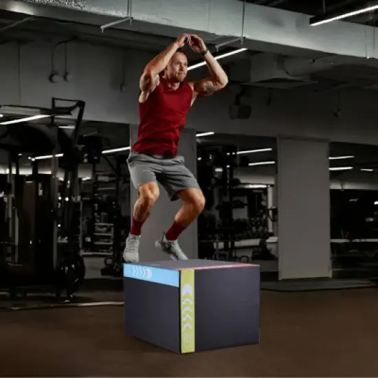 VEVOR 3 in 1 Plyometric Jump Box, 30/24/20 Inch Cotton Plyo Box, Platform & Jumping Agility Box, Anti-Slip Fitness Exercise Step Up Box image {1}