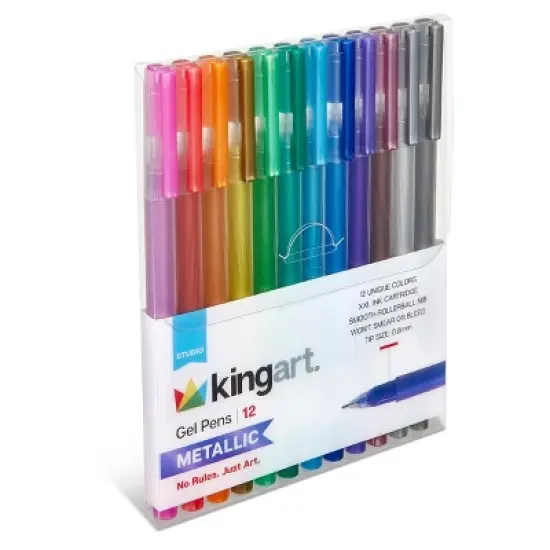 KINGART Gel Pens 12 Metallic Colors image {9}