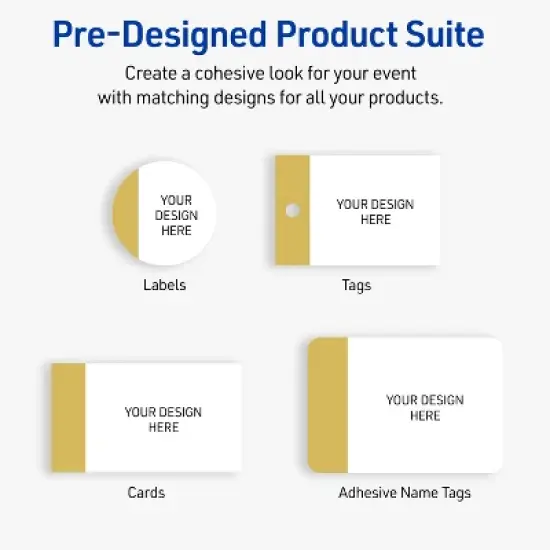 Avery&reg; Cards, 2" x 3.5", Dipped Gold Edge, Matte White, 80ct image {6}