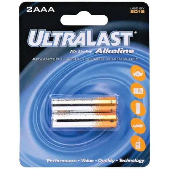 Ultralast&reg; ULA2AAA AAA Alkaline Batteries, 2 Pack in Multicolored image {1}