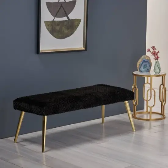 Capernaum Faux Fur Bench - Christopher Knight Home image {2}
