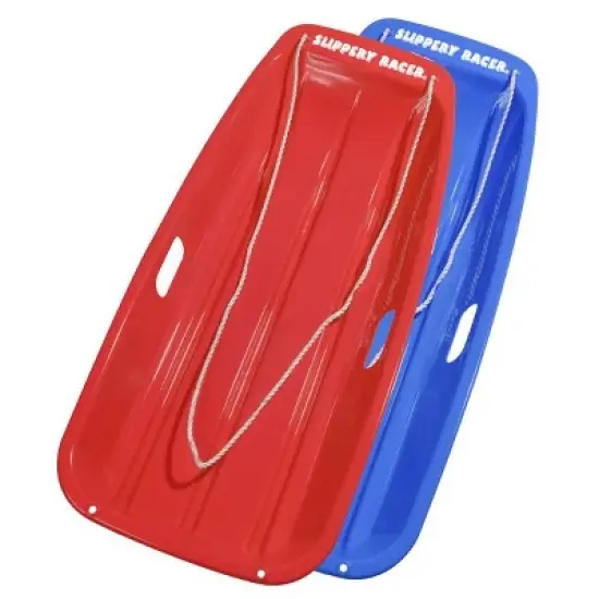 Slippery Racer Downhill Sprinter Flexible Kids Toddler Plastic Cold-Resistant Toboggan Snow Sled with Pull Rope and Handles -35 Inch- (2 Pack) image {14}