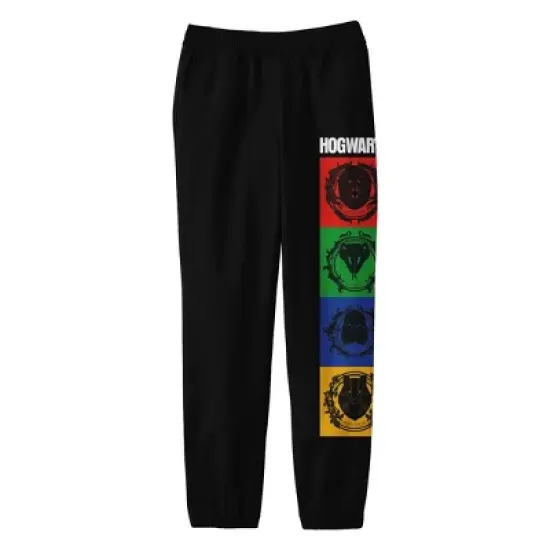 Harry Potter Hogwarts House Mascots Boy's Black Jogger Pants image {5}