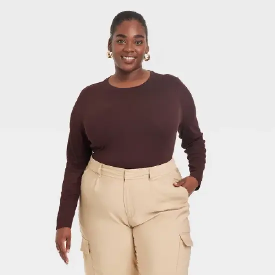 Women's Long Sleeve Slim Fit Crewneck T-Shirt - A New Day&trade; image {4}