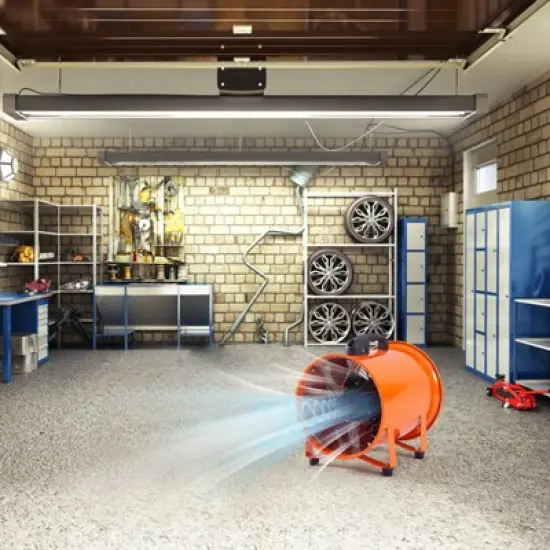 3500CFM Portable Air Blower w/ 33ft Hose - 12" 580W Heavy-Duty Industrial Fan for Warehouse Ventilation, Dust/Chemical Exhaust & Job Sites image {7}