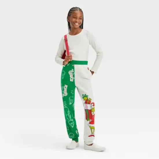 Girls' The Grinch Dreamy Fleece Jogger Pants - Green image {2}