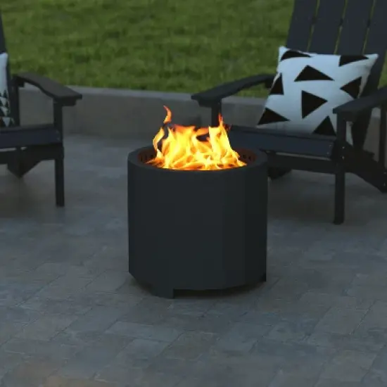 Emma and Oliver Steel Portable Smokeless Wood Burning Firepit with Waterproof Cover for Outdoor Use image {6}