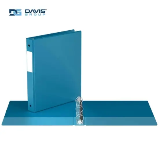 Premium Economy 1" Round Ring Binder 6pk Turquoise Blue: Davis Group, 1in Hard Cover, 200 Sheet Capacity, 2 Pockets image {1}
