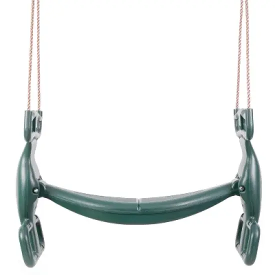 PLAYBERG Outdoor Swingset Plastic Double Glider Playground Patio 2 Person Kids Fun Swing, Green image {6}