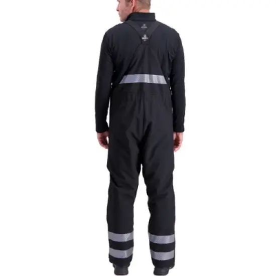 RefrigiWear Mens Insulated Softshell Enhanced Visibility Reflective Bib Overalls image {4}