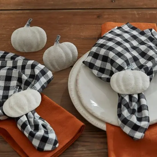 Park Designs Cream Pumpkin Napkin Ring Set of 4 image {1}