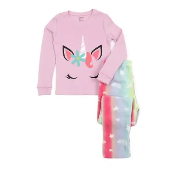 Leveret Kids Cotton Top and Fleece Pants Pajamas image {11}