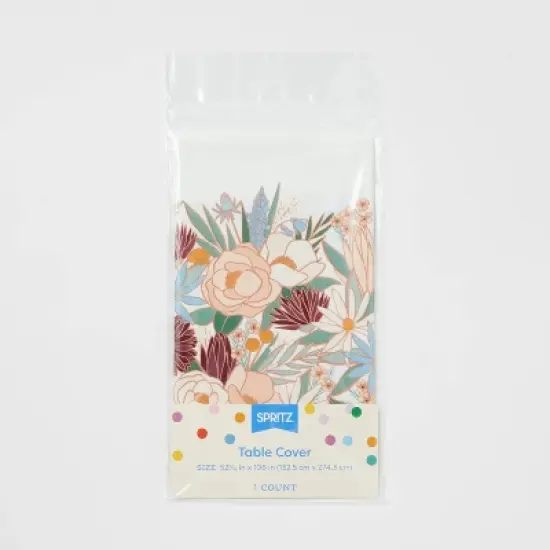 Rose Gold Floral Border Printed Table Cover 1ct - Spritz&trade; image {2}