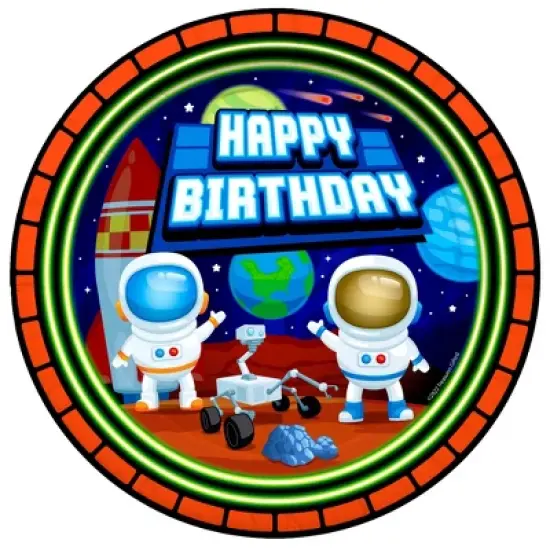 Treasures Gifted Outer Space Plates 7in - Outer Space Party Supplies - 16 Pack image {1}