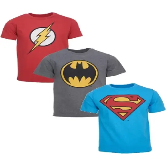 DC Comics Justice League The Flash Superman Batman 3 Pack T-Shirts Toddler image {8}
