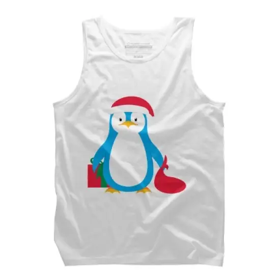 Men's Design By Humans Christmas Penguin By moredesignsplease Tank Top image {5}