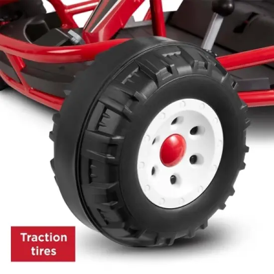 Radio Flyer Ultimate 24 Volt Electric Go-Kart with 2 Seats, Adjustable Seat, Rubber Wheels, and Speeds up to 8 MPH, for Kids Ages 3-8, Red image {5}