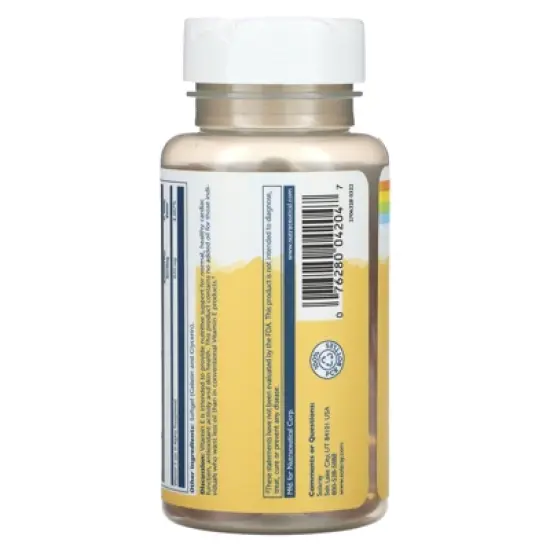 Solaray Vitamin E, Natural Source, High Potency , 670 mg, 60 Softgels image {2}