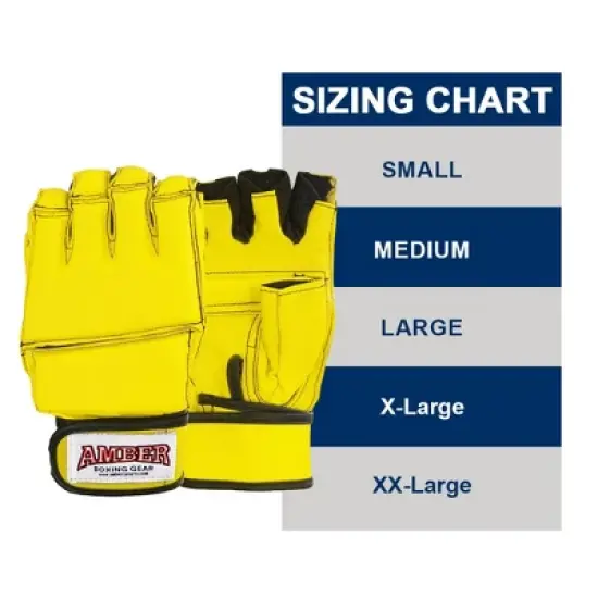 Amber Fight Gear Premium Leather Grappling Gloves &ndash; Enhanced Grip, Wrist Support, Breathable Comfort for MMA & Clinch Fighting, Yellow, X-Large image {1}