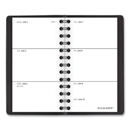 Weekly Planner, 4.5 x 2.5, Black Cover, 12-Month (Jan to Dec): 2026 image {1}
