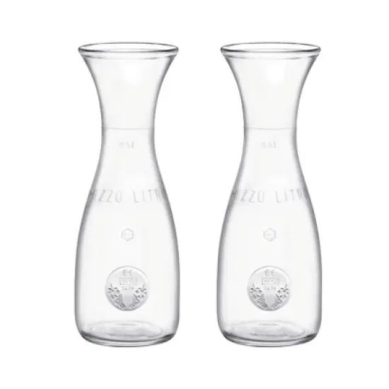 Bormioli Rocco Misura PZ Glass Carafe Set, 17 oz Water & Winery Carafes - Durable Scratch-Resistant Glass, Dishwasher Safe, (Set of 2) image {7}