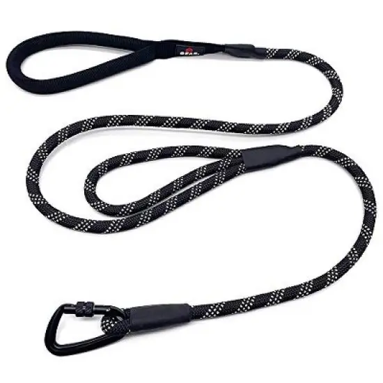 Enthusiast Gear Double Handle Rope Dog Leash with Locking Carabiner for Traffic Training Large and Medium Breeds (6' Foot) image {7}