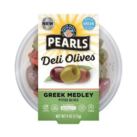 Pearls Deli Pitted Greek Medley Olives - 4oz image {5}