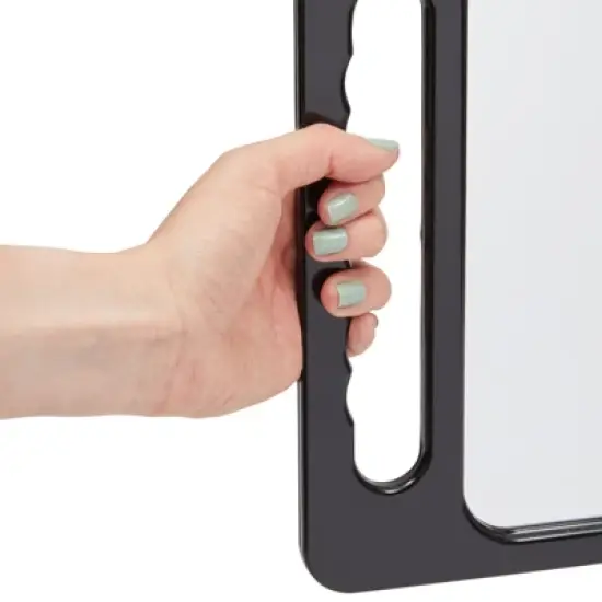 Okuna Outpost Handheld Mirror with Double Handles for Salons and Barbershops (Black, 16 x 10) image {2}