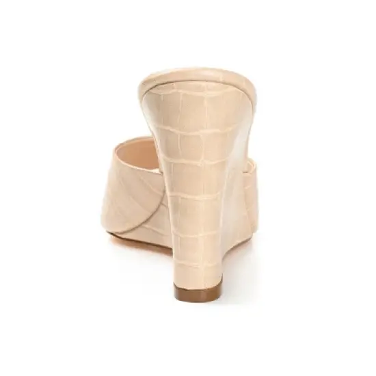 Journee Collection Womens Vivvy Tru Comfort Foam Slip On Open Square Toe Wedge Sandals image {2}