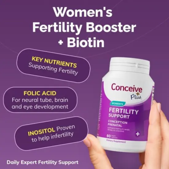 Conceive Plus Fertility Supplements for Women - Prepare For Pregnancy Conception Vitamins + Folic Acid, Biotin- 60ct image {5}