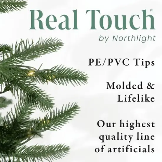 Northlight Real Touch&trade;️ Slim Nordmann Fir Layered Artificial Christmas Tree - 6.5' - Unlit image {5}