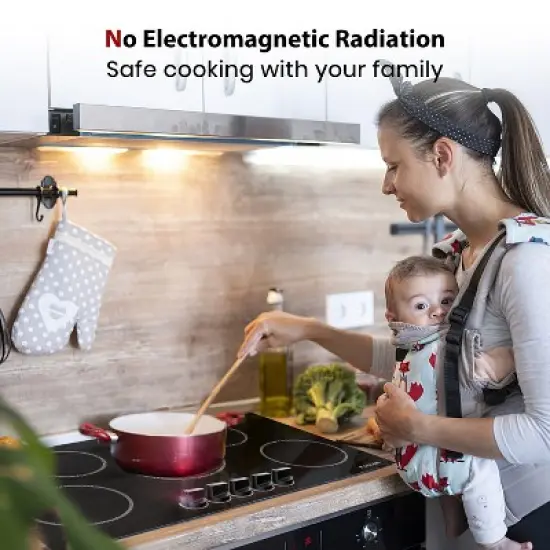 GASLAND CH90BS 36 Inches 5 Burners Built-in Ceramic Electric Cooktop, 240 V 8200 W, ETL Certified, Knob Control image {5}