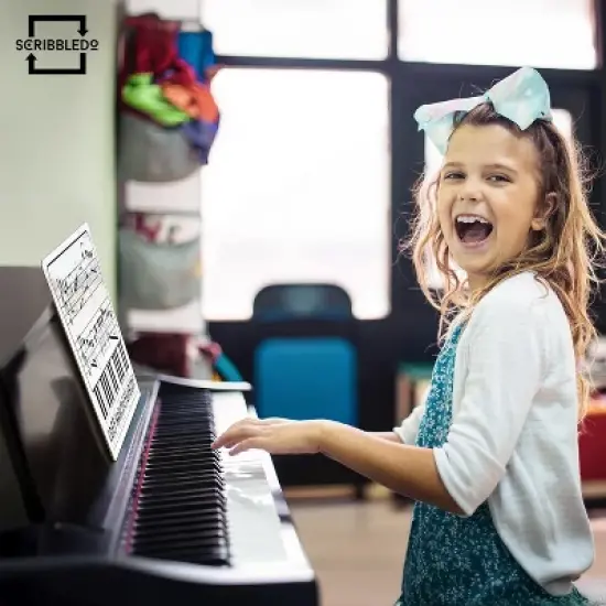 SCRIBBLEDO Keyboard Practice Dry Erase Board 11"x14" image {2}