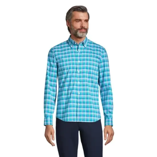 Lands' End Men's Traditional Fit Comfort-First Shirt with Coolmax Printed image {4}