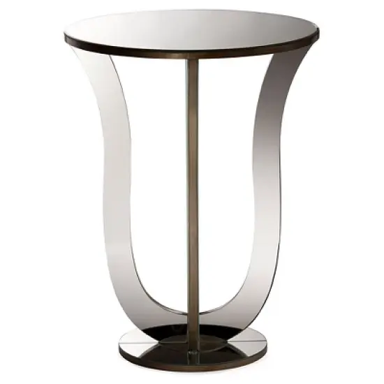Kylie Modern and Contemporary Hollywood Regency Glamour Style Mirrored Accent Side Table - Silver - Baxton Studio image {1}