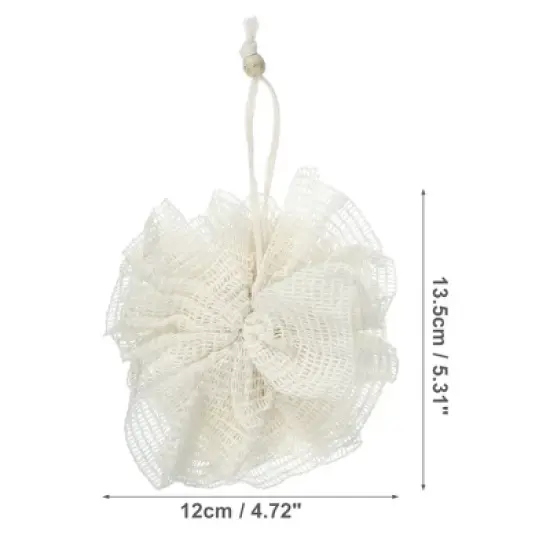 Unique Bargains Bathroom Jute Bath Puffs 5.31"x4.72" Beige 1 Pc image {3}