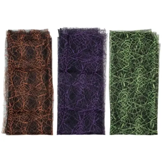 Northlight 3pc Purple, Orange and Green Spiderweb Halloween Decorations, 6ft image {3}