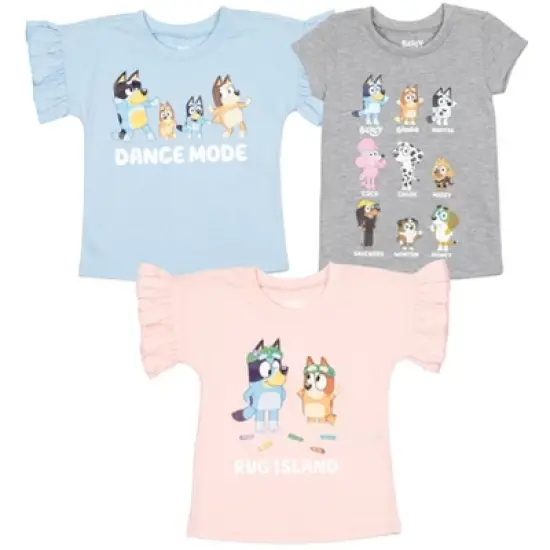 Bluey Bingo Girls 3 Pack Graphic T-Shirts Toddler image {7}
