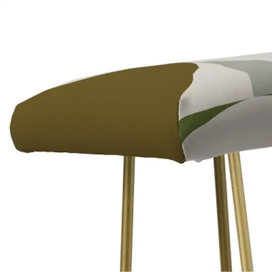 The Old Art Studio Mid-Century Bench White/Gold - Deny Designs image {1}