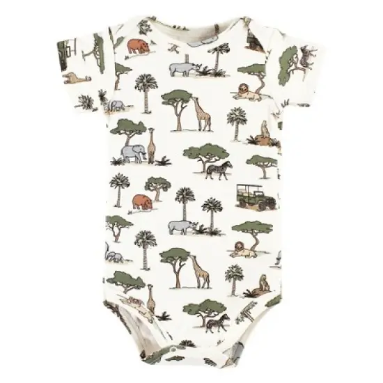 Hudson Baby Infant Boy Cotton Bodysuit and Pant Set, Going On Safari Short Sleeve image {3}